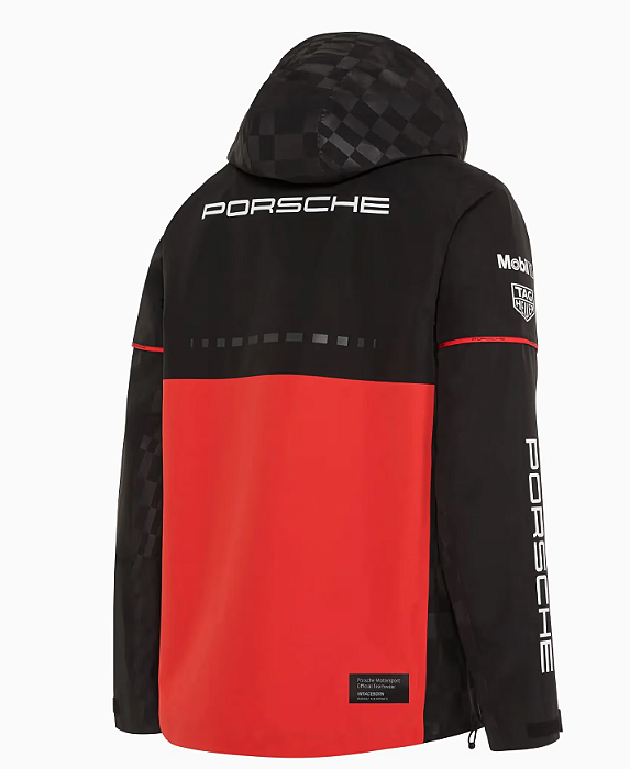 jaqueta para chuva preto/vermelho