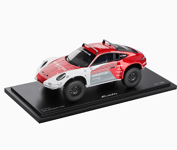 Miniatura Porsche 911 Offroad 1:12 Branco/Vermelho