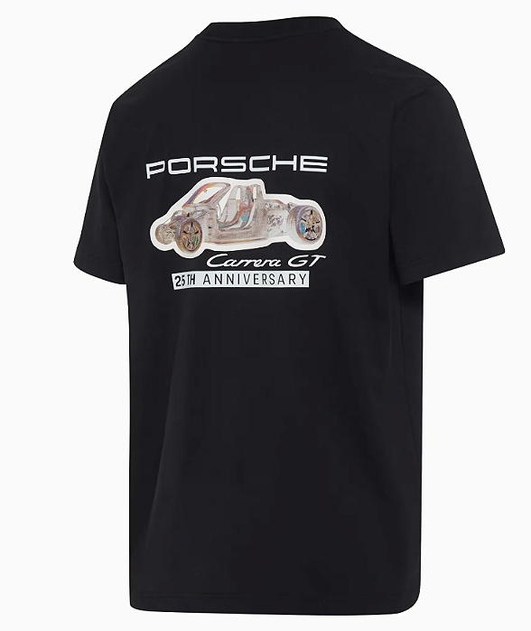 Camiseta Unissex Porsche 25Y Carrera GT Preta