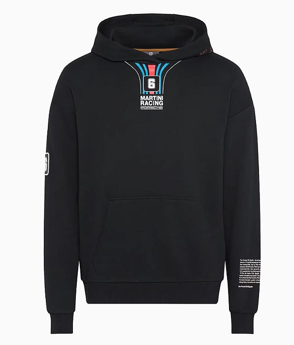 Suéter unissex preto Martini Racing Porsche