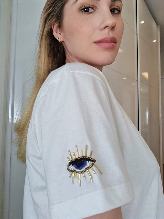 T-SHIRT BÁSICA MINI OLHO GREGO OFF WHITE