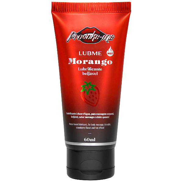 Lubrificante Morango Hot Beijável Quente Suave 60ml Lubme Provoke-me