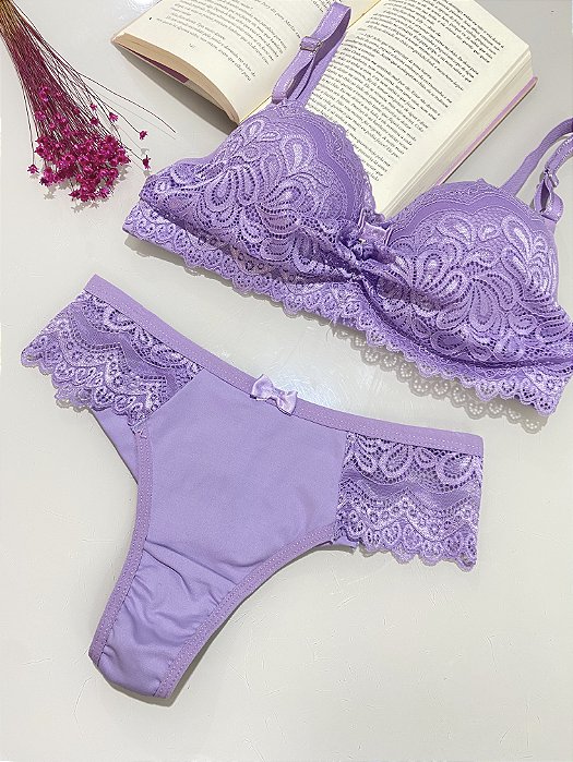 Conjunto Bianca | Sutiã com Renda e Calcinha Fio Duplo