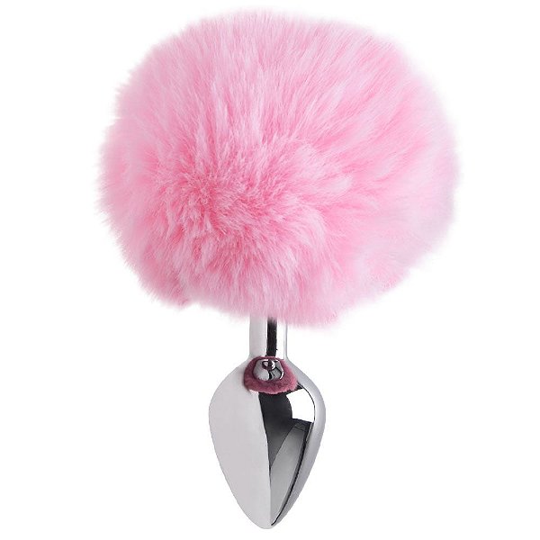 Plug Anal Pequeno com Pom Pom Lilás