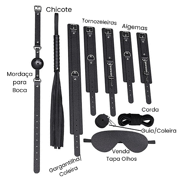 Kit Sado 8 peças Sado cor Preta