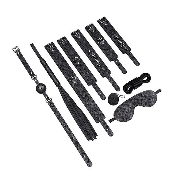 Kit Sado 8 peças Pelúcia cor Preta