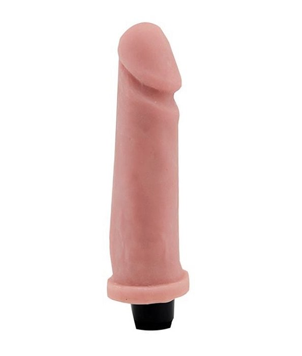Prótese Cyber Skin 17 X 4,2cm Com Vibrador Interno Bege Realística