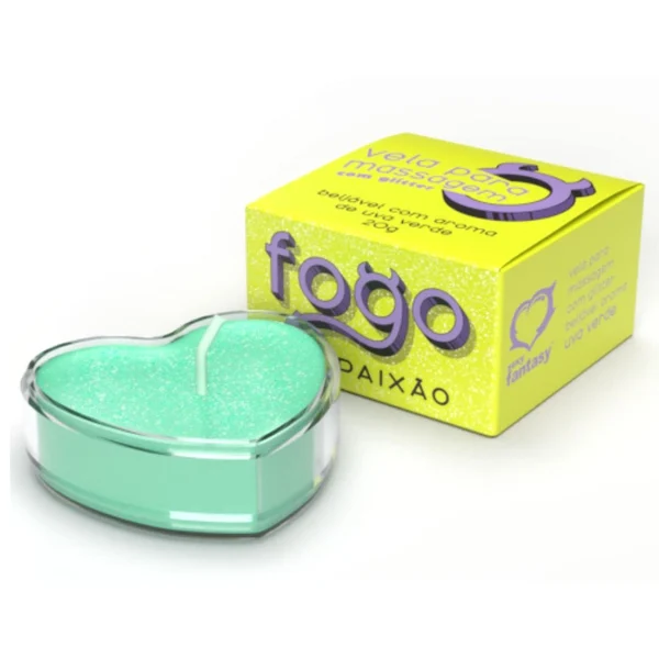 Vela para Massagem com Glitter Fogo da Paixão Beijável 20g Sexy Fantasy