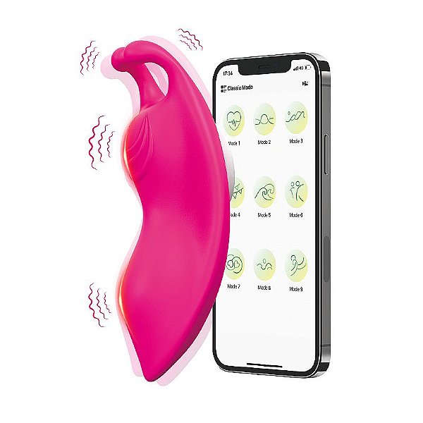 Vibrador de Calcinha com Imã e Antenas com Controle por Aplicativo Recarregável