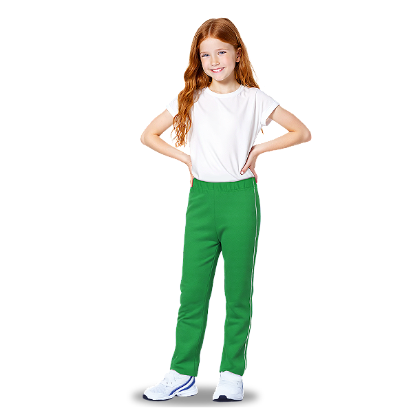 Calça Helanca Infantil Verde Bandeira