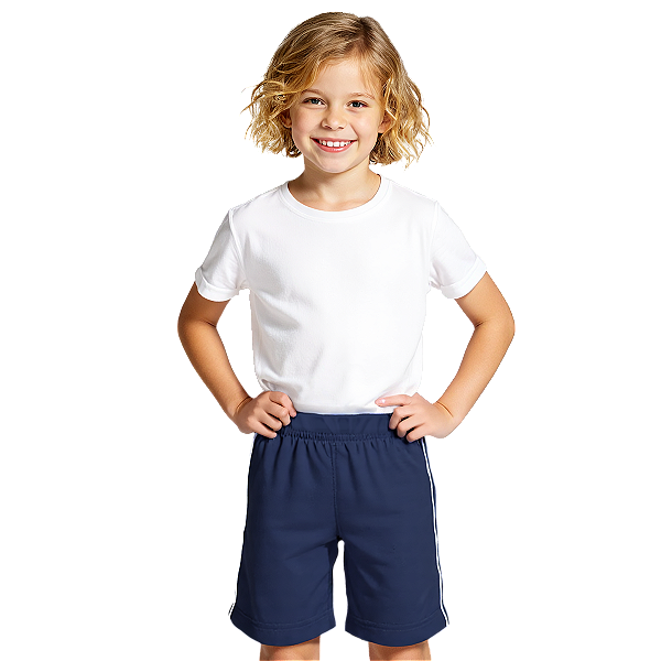 Bermuda Helanca Infantil Azul Marinho