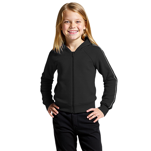Blusa de Moletom Infantil Preta