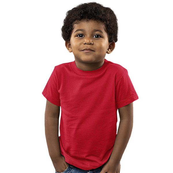 Camiseta Lisa Algodão Colorida Infantil Vermelho
