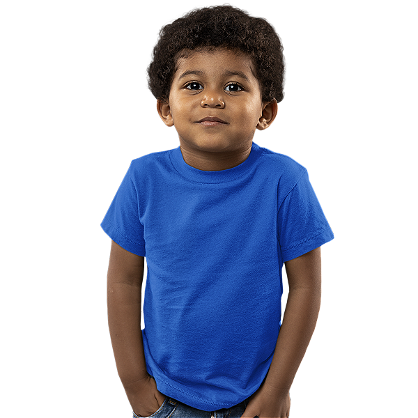 Camiseta Lisa Algodão Colorida Infantil Azul Royal