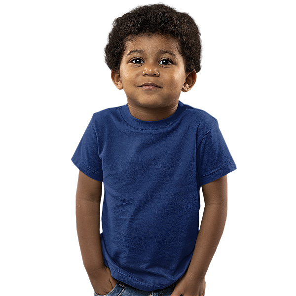 Camiseta Lisa Algodão Colorida Infantil Azul Marinho