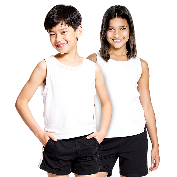 Camiseta Lisa Regata infantil 100% Poliéster