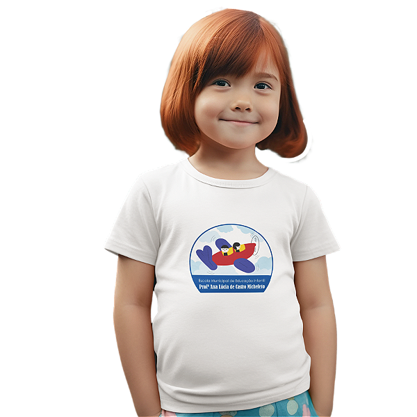 Camiseta Escolar Infantil 100% Poliéster Manga Curta - EMEI Profª Ana Lúcia de Castro Micheleto