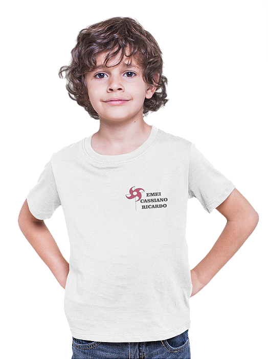 Camiseta Escolar Infantil 100% Poliéster Manga Curta - EMEI Cassiano Ricardo