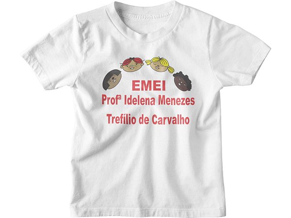 Camiseta Manga Curta Infantil Escola EMEI Professora Idelena Menezes Trefilio de Carvalho