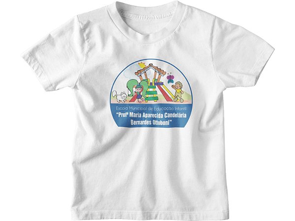 Camiseta Manga Curta Infantil Escola EMEI Professora Maria Aparecida Candelaria Bernardes Ottoboni