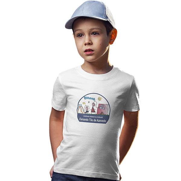 Camiseta Escolar Infantil 100% Poliéster Manga Curta - IMI Fernando Tão de Azevedo