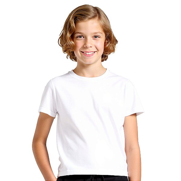 Camiseta Lisa Manga Curta Infantil Poliéster