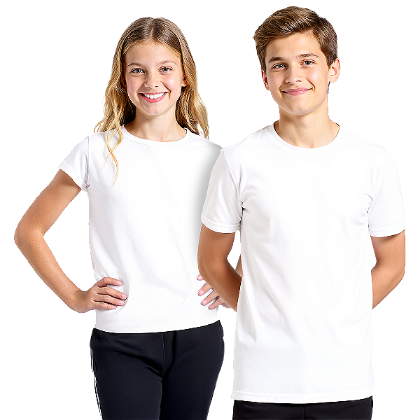 Camiseta Lisa Manga Curta Juvenil Poliéster