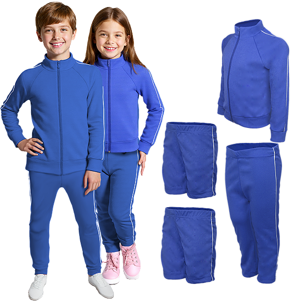 Kit Uniforme Escolar Helanca Elanca Completo