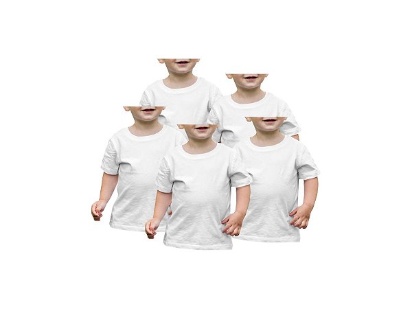 Kit 5 Camisetas Lisa Algodão Manga Curta Infantil