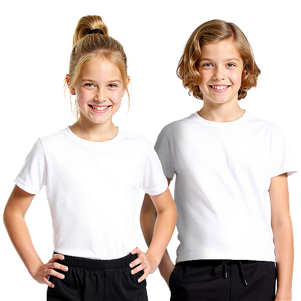 Camiseta Lisa Algodão Manga Curta Infantil