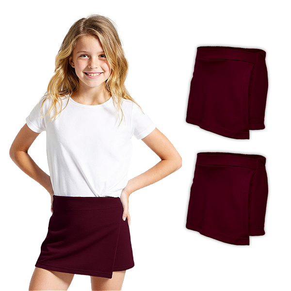 Kit 2 Short Saia Infantil Helanca