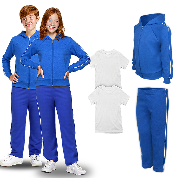 Kit Conjunto de Frio Inverno Roupa Infantil Uniforme Escolar Moletom juvenil