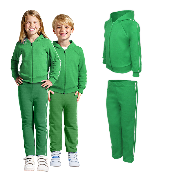Conjunto Moletom Infantil Verde Bandeira