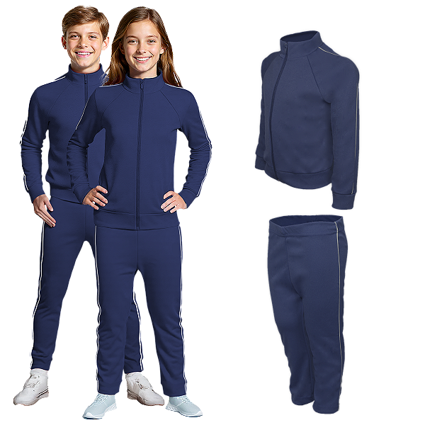 Conjunto Helanca Juvenil Azul Marinho