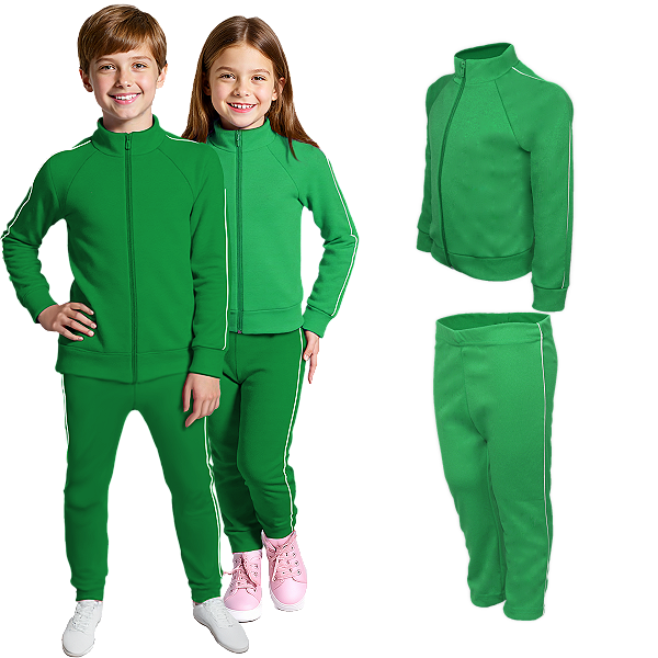 Conjunto Helanca Infantil Verde Bandeira