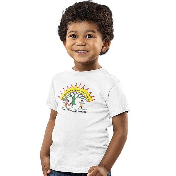 Camiseta Escolar Infantil 100% Poliéster Manga Curta - EMEI Profª Jane Palumbo