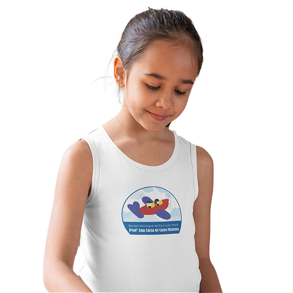 Camiseta Escolar Infantil 100% Poliéster Regata - EMEI Profª Ana Lúcia de Castro Micheleto