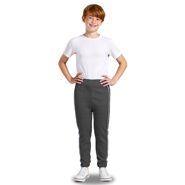 Calça Helanca Infantil Cinza Chumbo