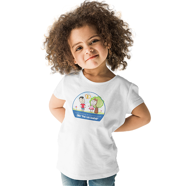 Camiseta Escolar Infantil 100% Poliéster Manga Curta - EMEI Prof. Luiz Sundfeld