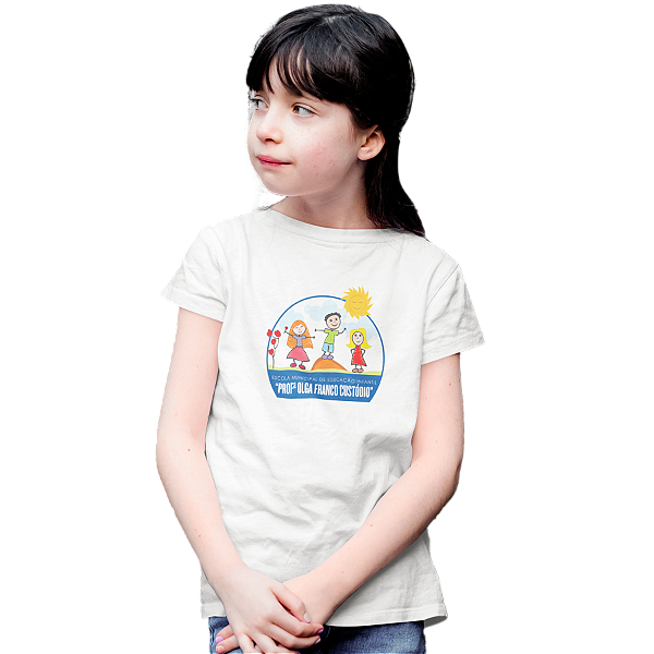 Camiseta Infantil Manga Curta Poliéster Escola EMEI Professora Olga Franco Custódio