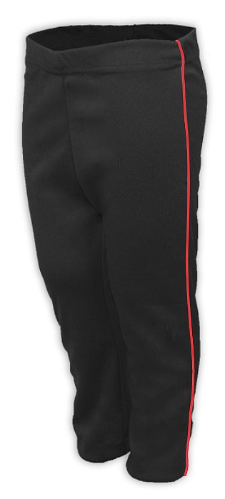 Calça Helanca Juvenil Preto Friso Listra Vermelho