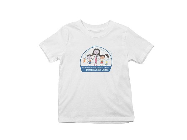 Camiseta Infantil Manga Curta Poliéster Escola EMEI Doroti da Silva Cunha