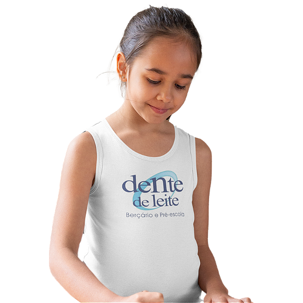 Camiseta Escolar Infantil 100% Poliéster Regata - Escola Dente de Leite