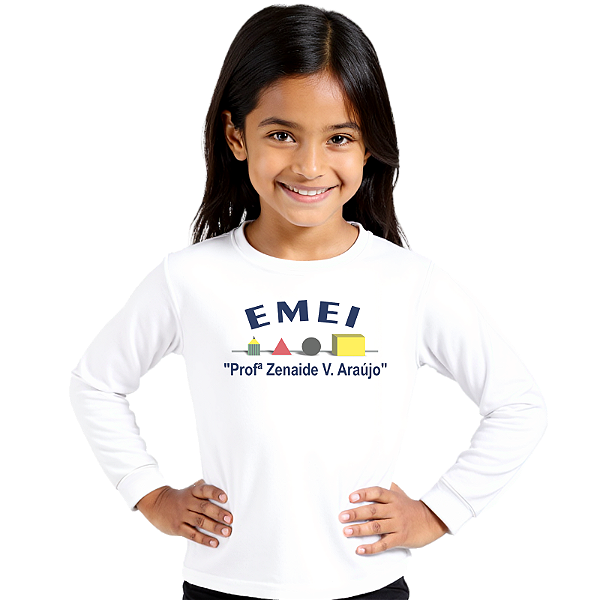 Camiseta Escolar Infantil 100% Poliéster Manga Longa - EMEI Profª Zenaide V. Araújo