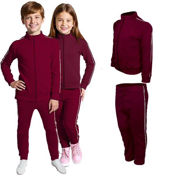 Conjunto Helanca Infantil Vinho