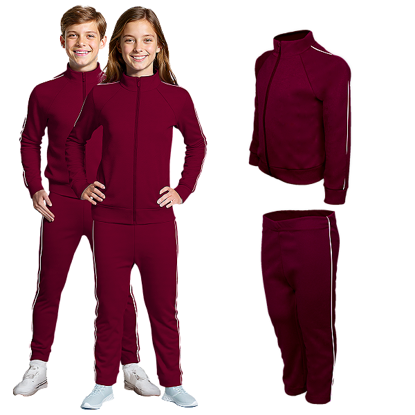 Conjunto Helanca Juvenil Vinho