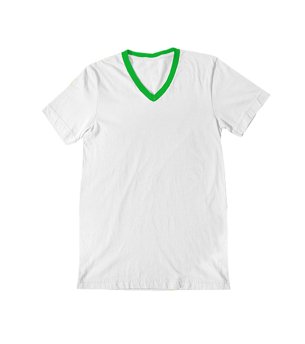 Camiseta Adulto Gola V Básica Branca 100% Poliéster