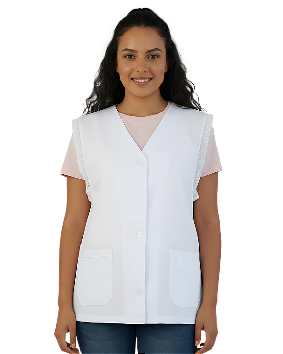 Jaleco Avental Professora Sem Manga Feminino Oxford