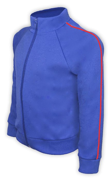 Blusa Helanca Infantil Azul Royal Friso Listra Vermelho