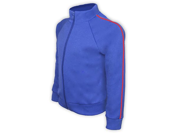 Blusa Helanca Juvenil Azul Royal Friso Listra Vermelho